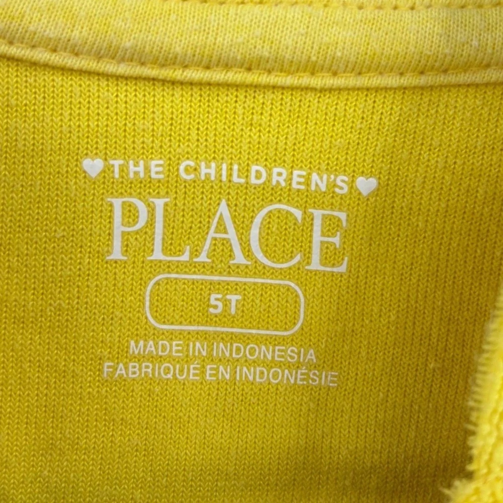 The Childrens Place Hooded Terry Top Kids 5T Yellow Lemon Heart Sunglasses Beach